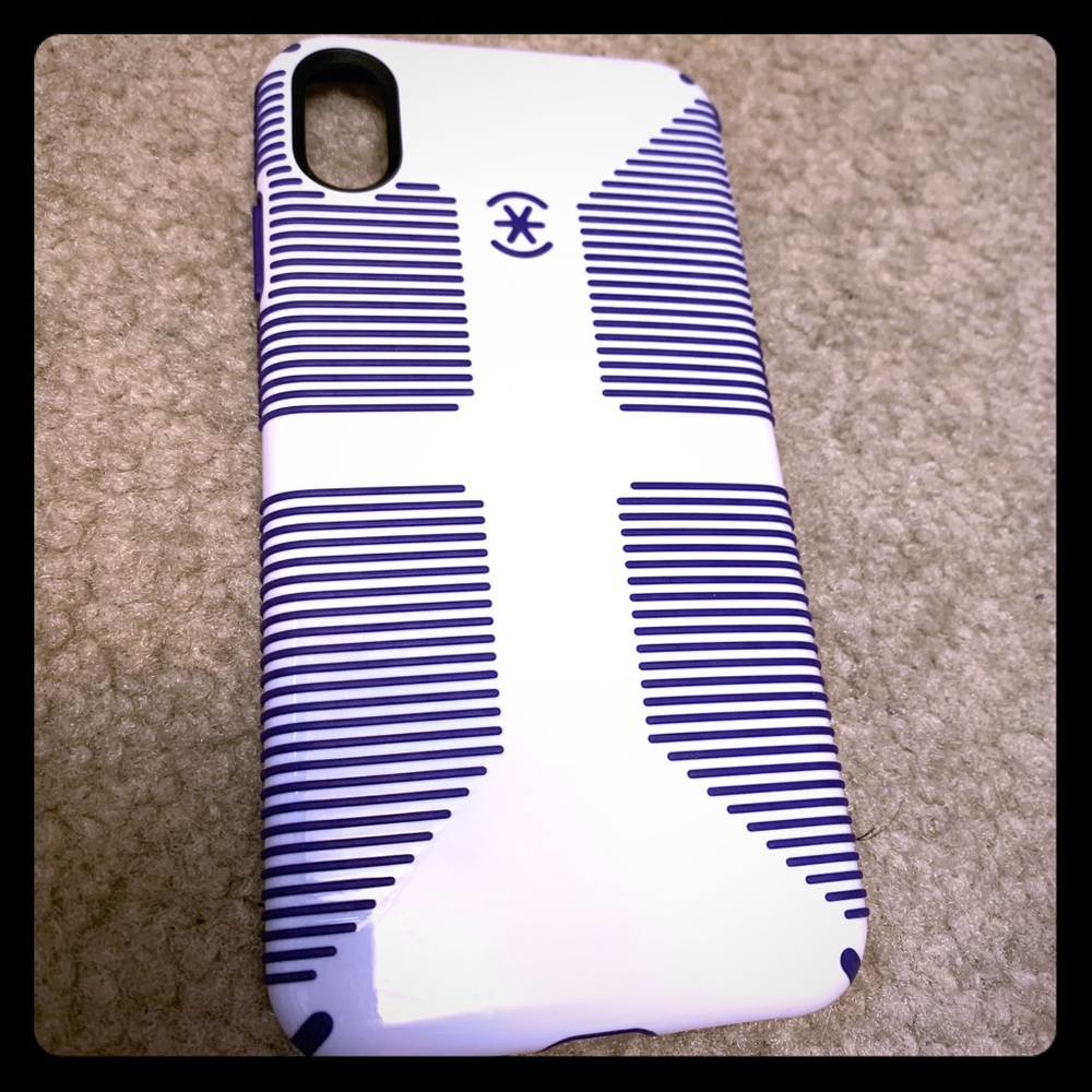 white / purple iphone xs max phone case